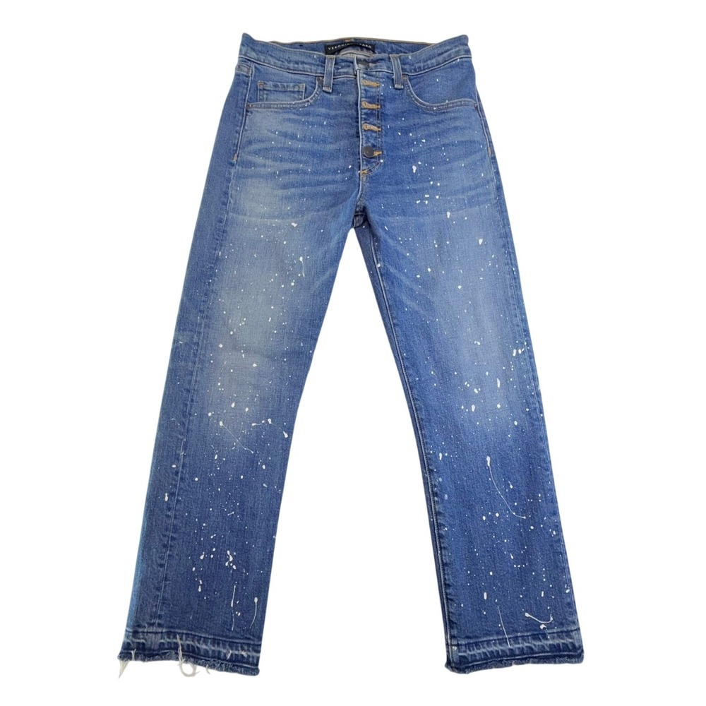 Veronica‎ Beard Jeans Women 27 Wash: Pipeline Paint Splatter Button Fly Raw